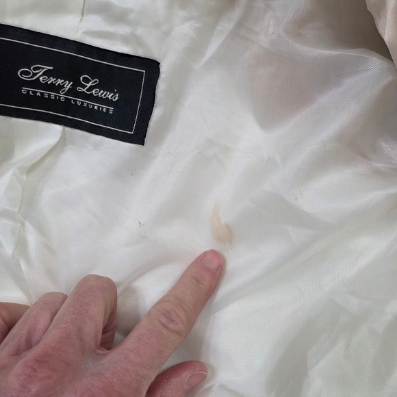 Terry Lewis Classic Luxuries Faux Fur Coat Winter White Ribbed Longline Coat - Picture 9 of 12